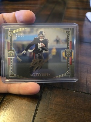 DRAKE LONDON 2022 NATIONAL TREASURES FIELD PASS ROOKIE AUTO GOLD INK RC /25