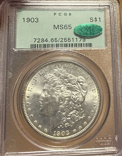 1903 OGH PCGS & CAC MS65 Morgan Silver Dollar