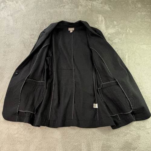 J Jill Blazer Stretch Linen Single- Button Lapels Womens PS Black Relaxed Fit - Picture 5 of 16