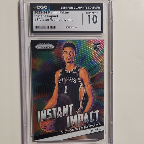 23-24 Panini Prizm Instant Impact Victor Wembanyama Rookie CGC 10