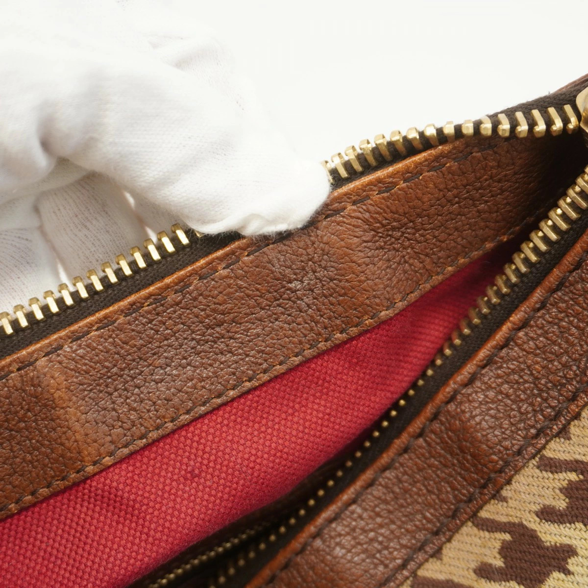 Gucci Sherry Line Canvas Handbag Brown Gold Hardware thumbnail 11