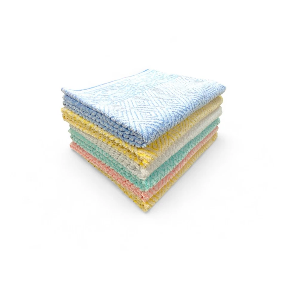 Set 6 Asciugamani Bagno Grandi, Modello Venere, Jacquard, Puro Cotone, Colori As - Image 2 of 4