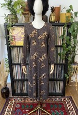 Vintage 1970s Brown Floral Dress