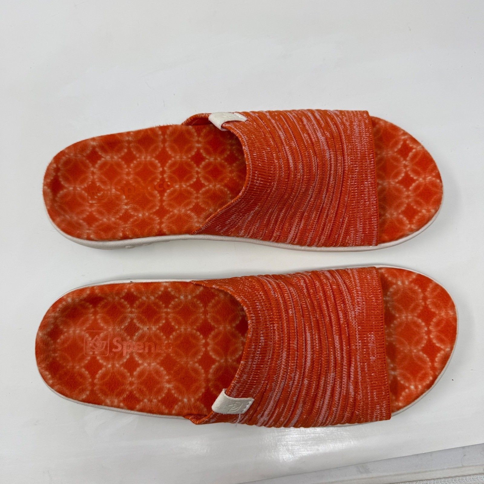 Spenco Kholo Womens 10 Orange Space Dye Knit Orthotic Comfort Slide ...