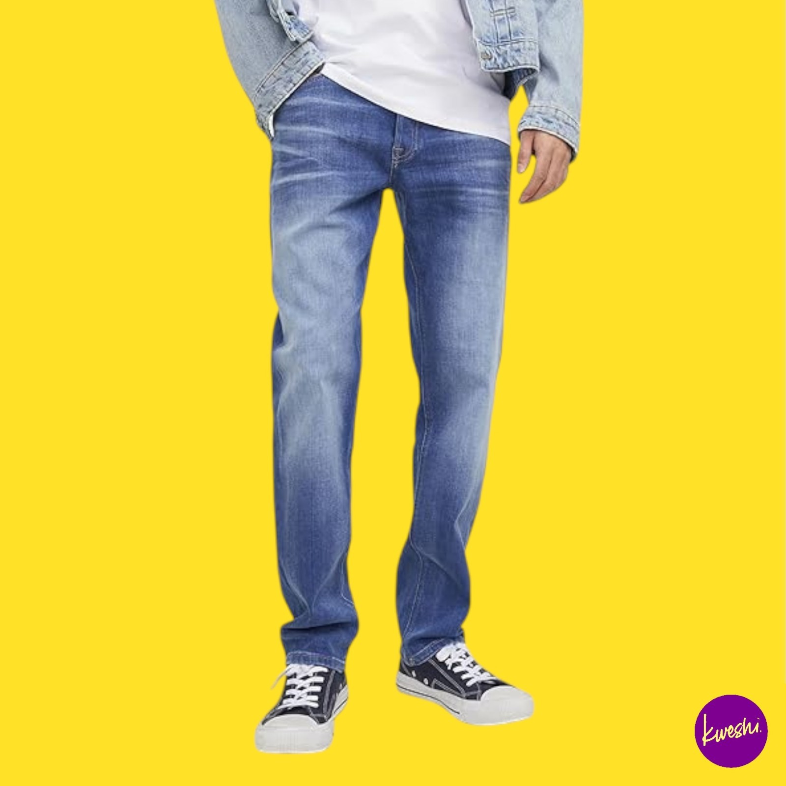 JACK & JONES Men's Mike Original Tapered Jeans, Denim Blue, 30W x 30L | EU 46
