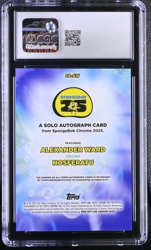 Nickelodeon Alexander Ward 2025 SpongeBob Chrome SA-AW Autographs CGC 8 view 2