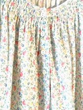 Vintage Gilligan O Malley Bright White Pastel Summer Floral Nightgown Size S.