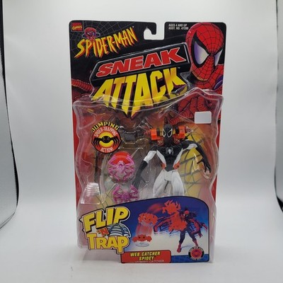 TOY BIZ SPIDER-MAN SNEAK ATTACK FLIP N TRAP WEB CATCHER SPIDEY 1998 NOS