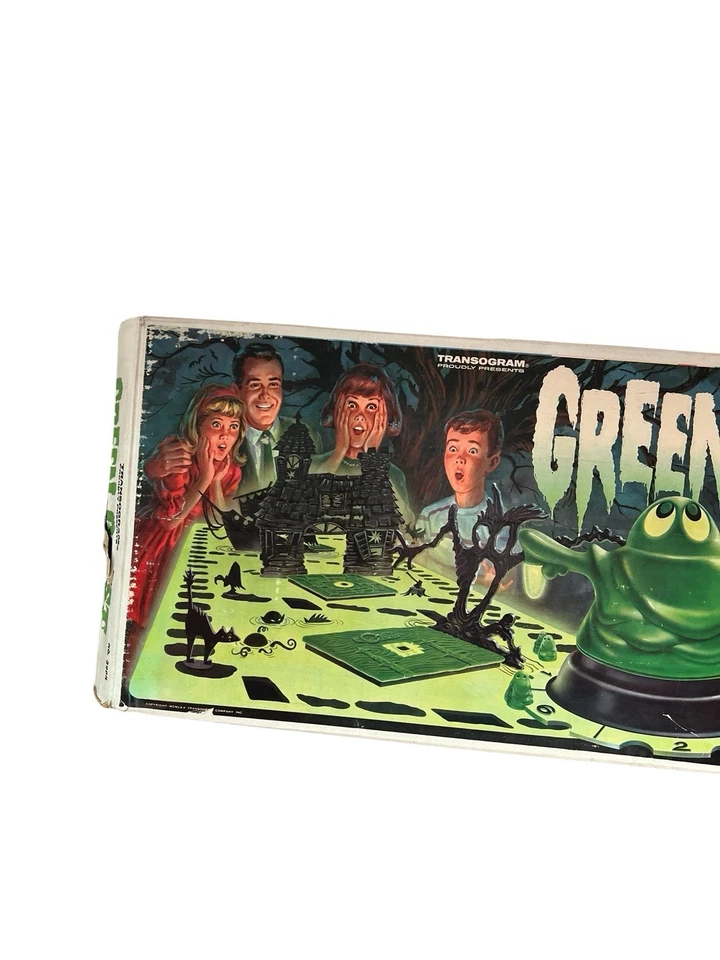 Vintage 1965 Transogram Green Ghost Game Luminous Near Complete Original Box - Image 4 of 4