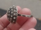 Vtg 1940's Mexico TCC Sterling Silver Cannetille Dome Ring Flower Design Adj. — photo 5
