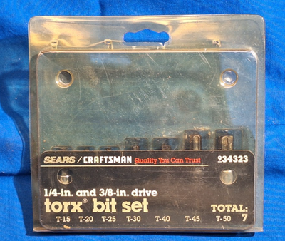 #ad USA Craftsman 34323 7 piece 3 8quot; amp; 1 4quot; drive torx bit set T15 T50 $34.88