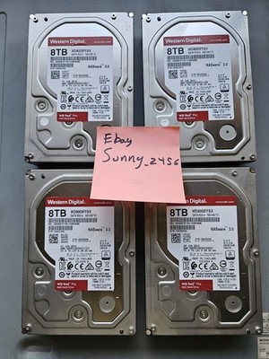 Lot of 4 Western Digital Red Pro 3.5-inch 8TB hard drive WD8003FFBX 7200RPM 256M