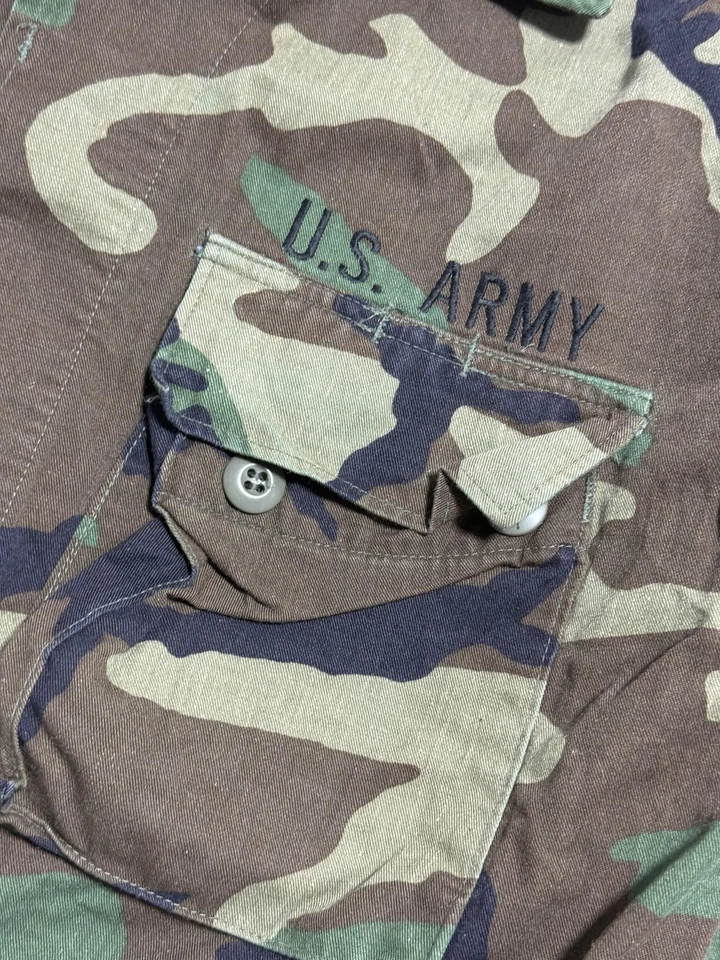 US Army BDU Jacket Mens Medium Regular Woodland Camo Combat Coat Field Patch - Image 3 of 4