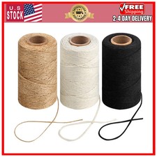 3 Rolls 984ft Natural Jute and Cotton Twine String Set for Crafts Gardening Gift