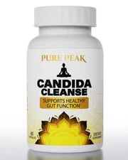 Pure Peak Candida Cleanse - Gut & Colon Support 60 Capsules - for Men & Women