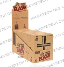 RAW Classic Cross Cone – 2 Cones per Pack (Full box)