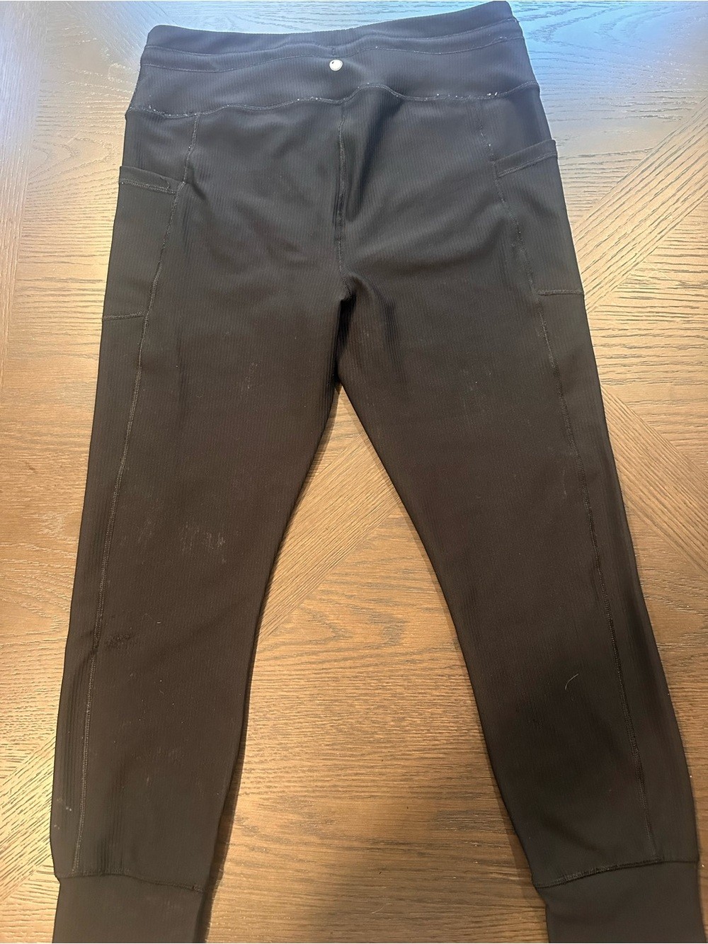 Yogalicious Men's Black Ribbed Jogger Pants with Drawstring image 4
