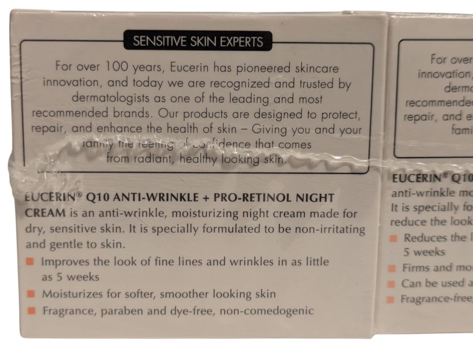 2 Eucerin Q10 Anti Wrinkle Face Cream Moisturizer Bundle Day & Night Formula NEW - Image 4 of 4