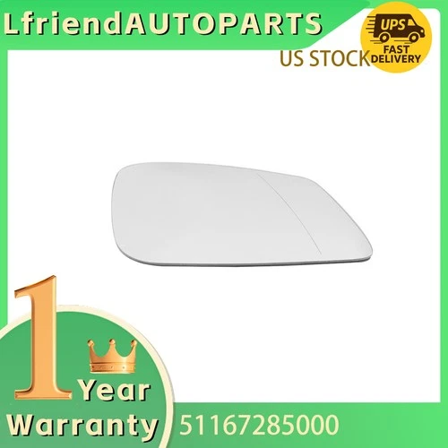 Mirror Glass Heated Fits For BMW 320i 340i With Backing Plate Passenger Side RH