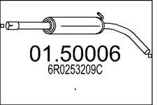 MTS Mittelschalldämpfer 01.50006 für VW SKODA POLO FABIA 5 6R1 6C1 Van BiFuel 2