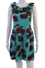 Marc By Marc Jacobs Womens Fit & Flare Mini Dress Blue Floral Sleeveless Size 2
