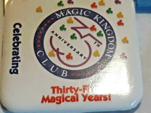 Disney CELEBRATING MAGIC KINGDOM CLUB 35 Magical Years Anniv. Button Pin - Picture 3 of 4