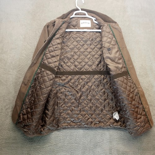 Vintage Orvis Field Jacket Chore Coat Brown Size Mens Large Quilt Lined - Picture 9 of 22