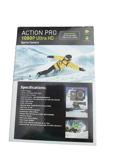 ITEK ACTION PRO 1080P ULTRA HD TELECAMERA SPORTIVA CON 9 ARTICOLI BONUS Impermeabile - Foto 6 di 6