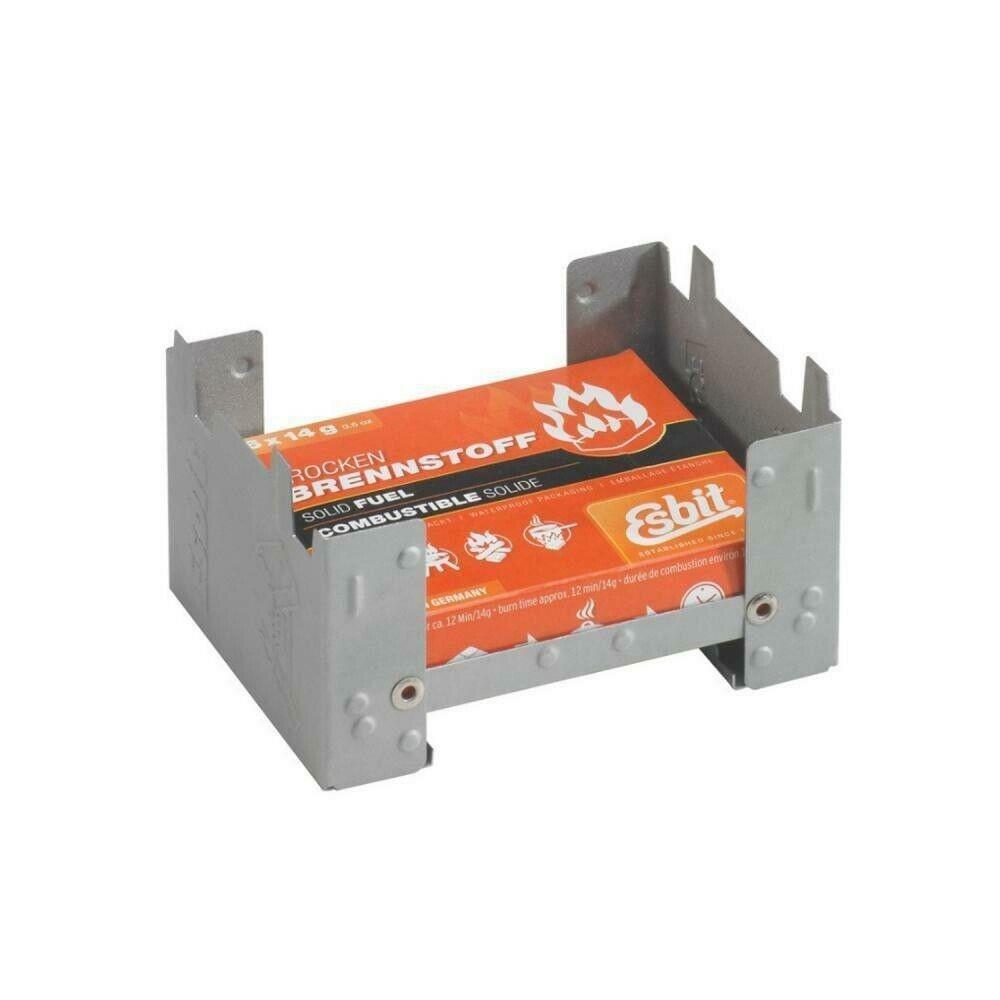 Esbit Ultralight Folding Pocket Stove Bundle with Extra Fuel Includes Thirty 14g Solid Fuel Tablets