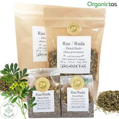 ORGANICTAS Rue Herb Dried Organic Premium Quality (Ruta Graveolens) Herb of Grace Ruda 100g