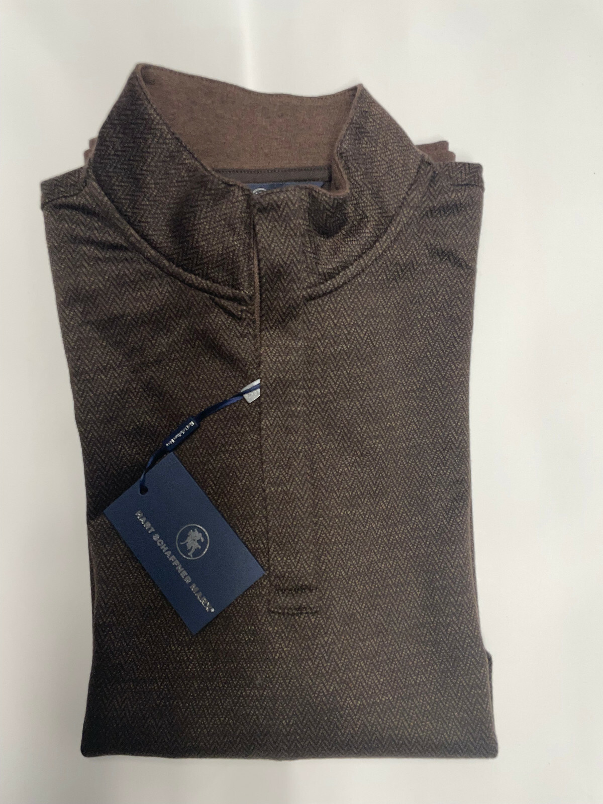 Пуловер с круглым вырезом и застежкой-молнией в елочку с длинным рукавом Hart Schaffner Marx S 12990₽