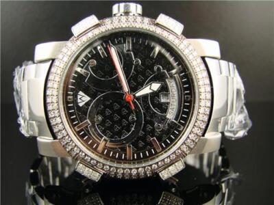 Men's Aqua Master White Gold/Black Stainless steel 3.5 CT Diamond Watch