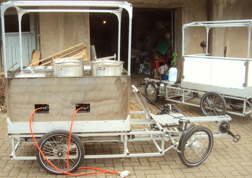 Gulaschkanone ganz Edelstahl für Suppenfahrrad. Lastenfahrrad NICHT enthalten. - Bild 3 von 4