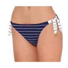 Juniors' SO Navy White Striped Side-Tie Bikini Swim Bottoms