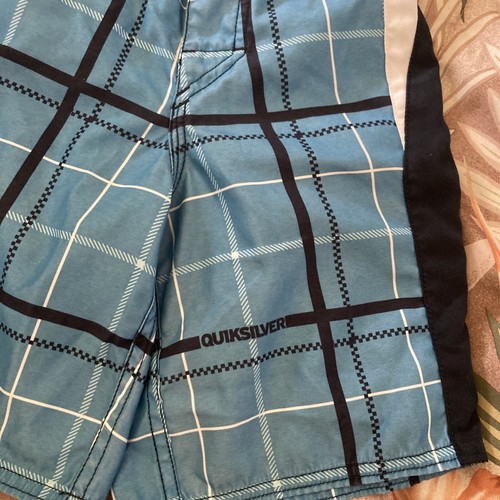 Quiksilver Plaid Print Front Tie Board Shorts Surf Trunks Kids Size S 5 - Picture 5 of 22