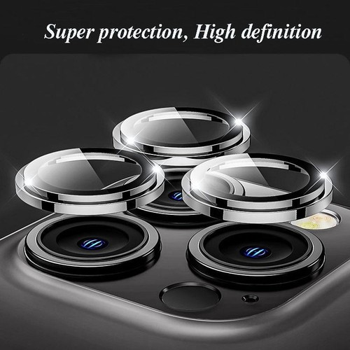 For iPhone 17 16 15 14 13 Pro Max Mini Metal Camera Lens Glass Screen Protector - 第 3/18 張圖片