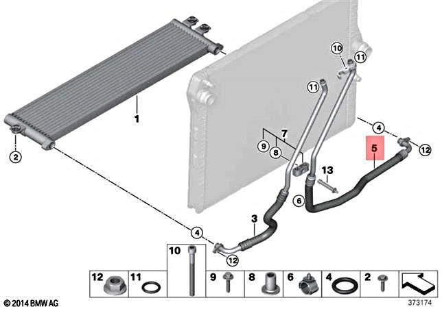 Genuine BMW F80 F82 F83 M3 M4 Engine Oil Cooler Return Pipe OEM  