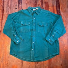 Vintage Five Brother Men's XL Green Chamois Flannel Long Sleeve Button Shirt