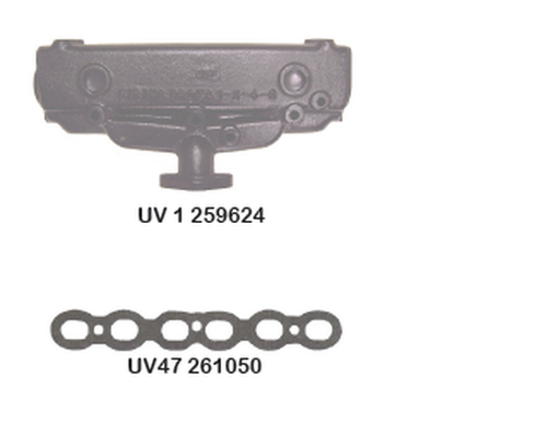 UV-1-259624 Universal Marine Atomic 4 exhaust manifold by BARR