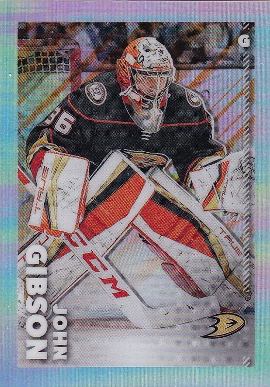 2022-23 Topps Chrome Refractor Sticker #10 John Gibson - Anaheim /99 MADE