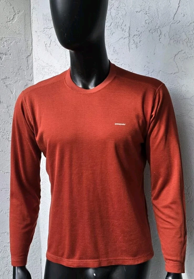 Patagonia Mens Capilene Baselayer Long Sleeve T-Shirt Orange Size Large