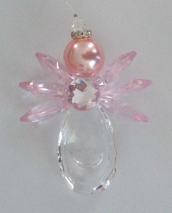 C4 Pink Pearl ANGEL Crystal Expressions ORNAMENT sun catcher Ganz