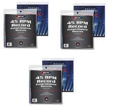 3 Packs / 150 BCW 4 MIL Heavy Duty 45 RPM Record Album Protection Sleeves