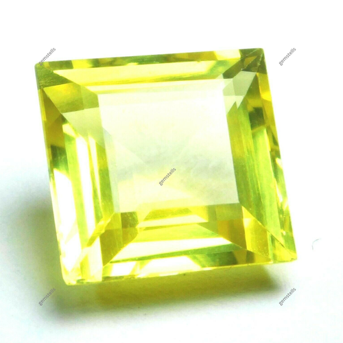11.21 Ct Natural Flawless CEYLON SAPPHIRE Yellow CERTIFIED Square Cut Gemstone - Picture 2 of 11