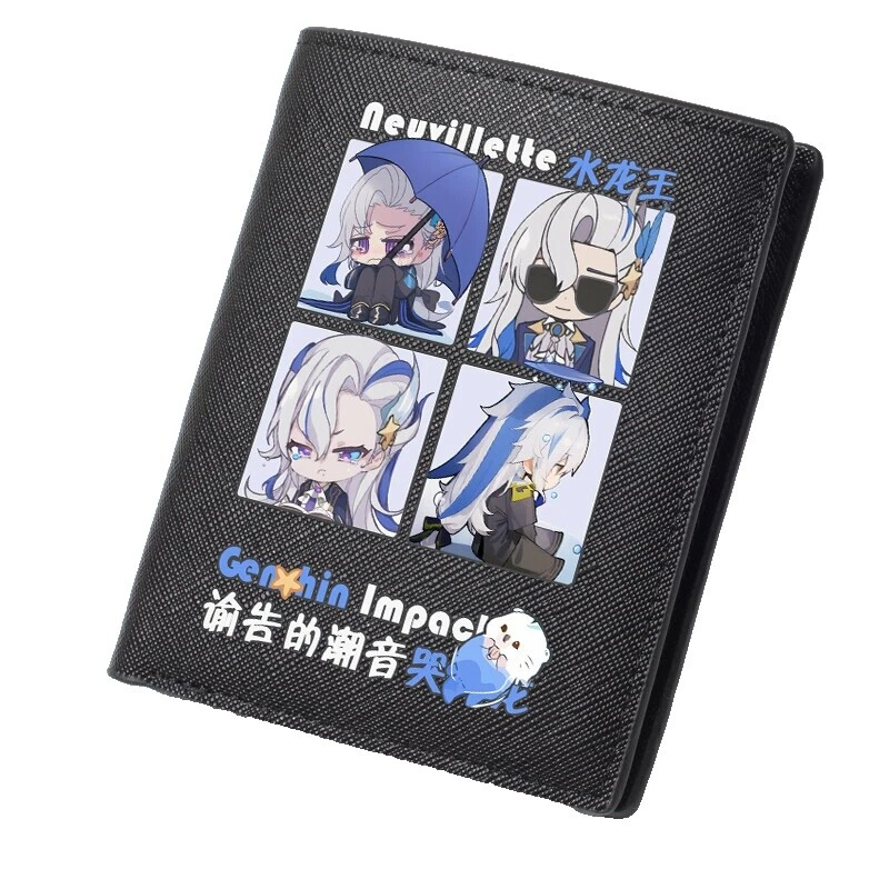 Carteras de animé de imitación de cuero Negro para Hombres