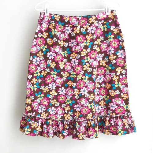 Hanna Andersson Blumen Rock Gr. S lebendige Baumwolle Stretch Rüschen - Bild 3 von 7