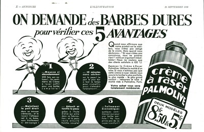 Alte Reklame Rasiercreme Palmolive 1935 aus Zeitschrift
