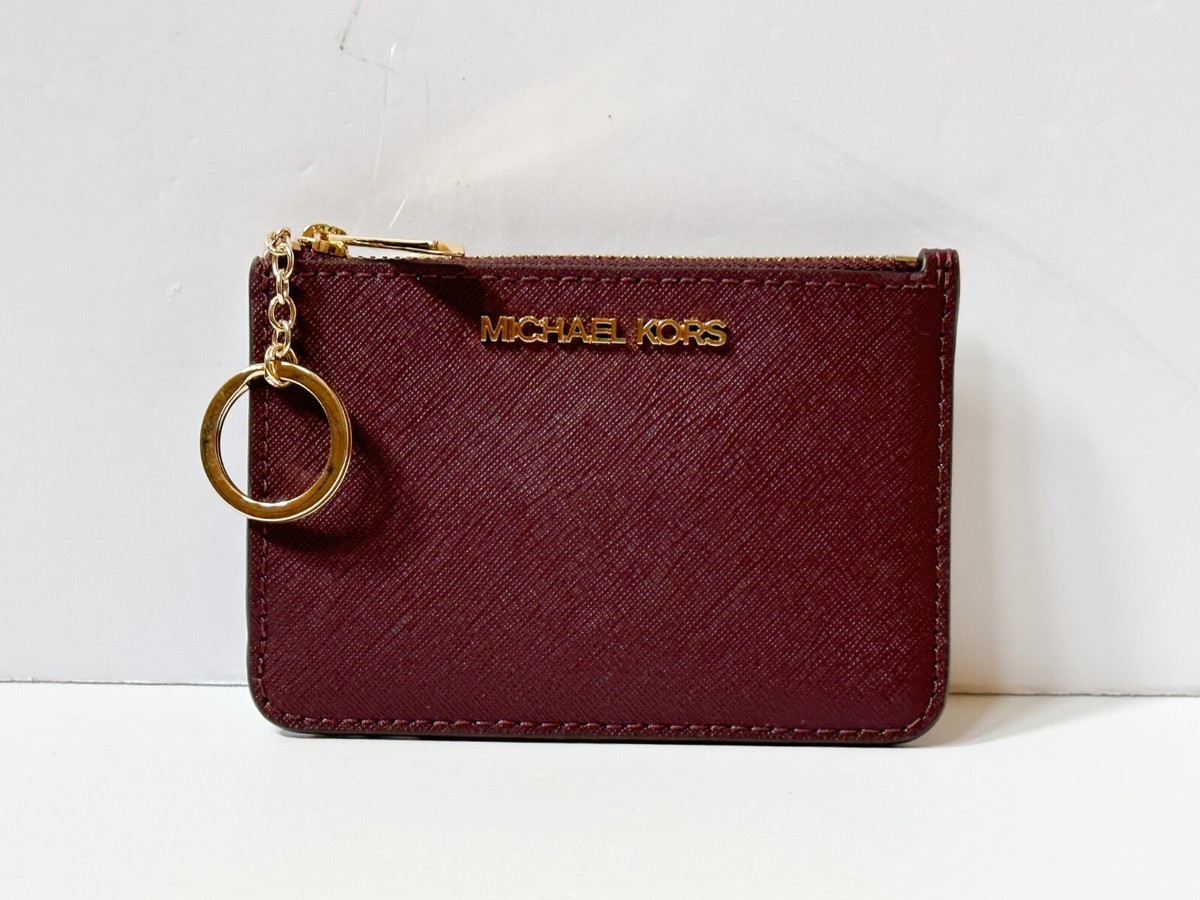 MICHAEL KORS JET SET TRAVEL S COINPOUCH ID HOLDER LEATHER 