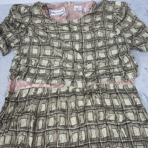 Vintage 80s Dress Karin Stevens Boho Geometric Maxi Dress Cottagecore Size 10 - Picture 4 of 11