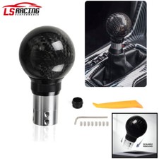 Carbon Fiber Automatic At Mt Car Gear Shift Knob Shifter Push Button Press Style